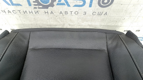 Volvo XC40 19-25 passenger seat cushion upholstery, black leather with white stitching, heated, cracked, dry cleanable