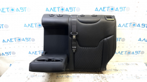 Left rear seat back for Jeep Compass 22-25, leather + black cloth, with belt and armrest, black stitching