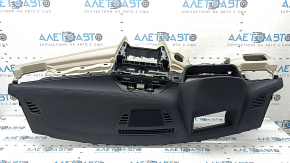 BMW X1 F48 19-22 black leather dashboard with AIRBAG and beige Oyster for projection, for cleaning