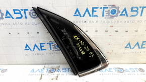Rear left fixed window glass for Mazda CX-30 20-24 with chrome molding, tinted, glued