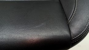 Volvo XC40 19-25 passenger seat upholstery, black leather with white stitching, heated, dry-cleanable, scratches