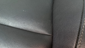 Volvo XC40 19-25 passenger seat upholstery, black leather with white stitching, heated, dry-cleanable, scratches