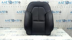 Volvo XC40 19-25 passenger seat back upholstery, black leather with white stitching, heated, scratches