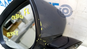 Left side mirror assembly for Mazda CX-30 20-23, 6+4 pins, BSM, heated, memory, turn signal, graphite, scratches