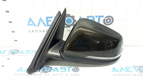 Left side mirror assembly for BMW X1 F48 16-22, black, 5-pin, turn signal, auto-dimming