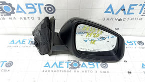 Right side mirror assembly for BMW X1 F48 16-22, black, 5 pins, turn signal, heated