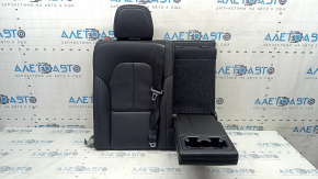 Rear seat backrest, 2nd row, right, Volvo XC40 19-25, black leather with gray stitching, with armrest and belt, scratches on the trim and latch, needs cleaning
