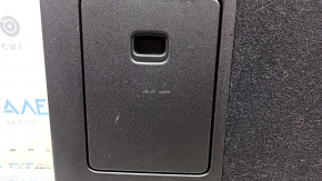 Rear seat backrest, 2nd row, right, Volvo XC40 19-25, black leather with gray stitching, with armrest and belt, scratches on the trim and latch, needs cleaning