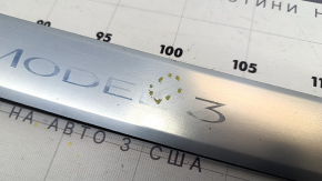 Tesla Model 3 18" front left outer door sill trim - chrome, chipped