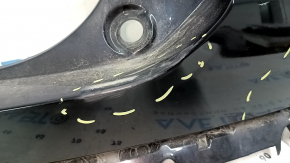 Black rear bumper, bare right, Volvo XC40 19-25, scratches, scuffs, dents