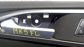 Door trim card front left Ford Fusion mk5 13-16 black with gray insert cloth, armrest leather, molding gray gloss, crack, rubbed, for dry cleaning