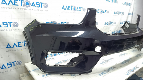Front bumper, bare, Volvo XC40 19-22, without headlight washers, parking sensors, and park assist, black, scratches, sand