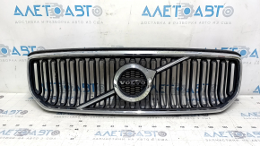 Radiator grille with Volvo XC40 19-22 badge, chrome, without chamber, sand, bumps, grille break