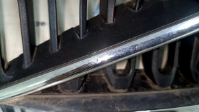 Radiator grille with Volvo XC40 19-22 badge, chrome, without chamber, sand, bumps, grille break