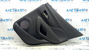 Black rear right door panel for a Buick Encore 17-22, black leather insert, black leather armrest, with graphite trim, with handle, without trim and window lifter control, without seal