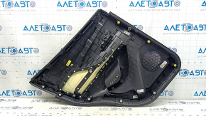 Black rear right door panel for a Buick Encore 17-22, black leather insert, black leather armrest, with graphite trim, with handle, without trim and window lifter control, without seal