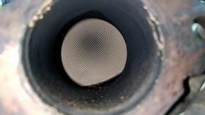 Rear muffler with barrel for Ford Edge 19-21 2.0T AWD with catalytic converter, dented pipe, rusty