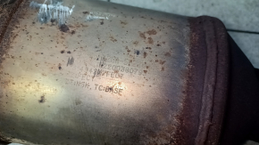 Rear muffler with barrel for Ford Edge 19-21 2.0T AWD with catalytic converter, dented pipe, rusty