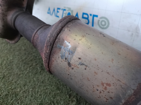 Rear muffler with barrel for Ford Edge 19-21 2.0T AWD with catalytic converter, dented pipe, rusty