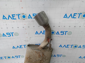 Rear muffler with barrel for Ford Edge 19-21 2.0T AWD with catalytic converter, dented pipe, rusty
