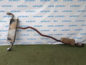 Rear muffler with barrel for Ford Edge 19-21 2.0T AWD with catalytic converter, dented pipe, rusty