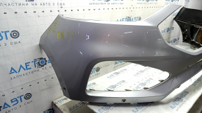 Front bare bumper for Ford Edge 19-24 with parking sensors, without tow hook, gray, non-factory holes, worn, broken mount