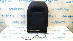 Mazda CX-30 20-22 driver's seat back upholstery, black leather, brown stitching, perforation, heated