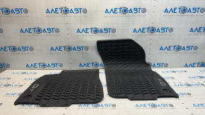Set of 2 front floor mats for Audi Q7 (16-25 mm) with black rubber
