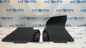 Set of 2 front floor mats for Audi Q7 (16-25 mm) with black rubber