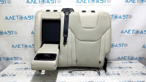 Rear seat backrest, 2nd row, left, Ford Edge 15-24, gray leather with perforation, heated, with armrest, with belt, broken chip