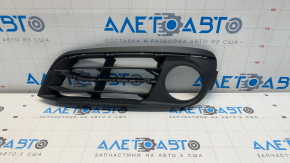 Lower grille of the front bumper left BMW 5 F10 14-16 partially open under fog lights, Luxury Line, with chrome molding, sand
