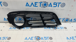 Lower grille of the front bumper left BMW 5 F10 14-16 partially open under fog lights, Luxury Line, with chrome molding, sand