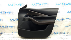Mazda CX-30 2020-2023 black front right door panel, black leather, brown leather armrest, Bose, with handle, scratches