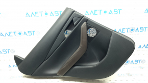 Mazda CX-30 2023 black rear left door panel, black leather insert, brown leather armrest