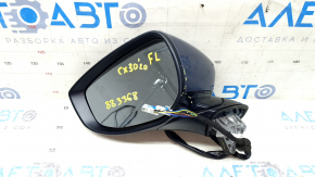 Left side mirror assembly for Mazda CX-30 20-23, 6+4 pins, BSM, heated, memory, turn signal, graphite, scratches