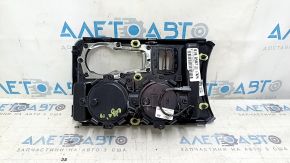 Ford Edge 19-24 center console trim with cup holder, black, under parking sensors, scratches, chrome peeling, needs cleaning