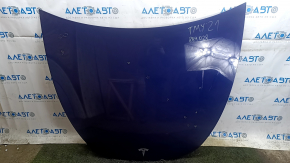 Tesla Model Y 20-25 Blue PPSB Bare Hood, Steel, Scratched, Chips
