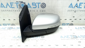 Left side mirror assembly for Ford Edge 19-24, 14 pins, BSM, heated, illuminated, auto-dimming, turn signal, silver, scratches on the turn signal