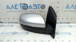 Right side mirror assembly for Ford Edge 19-24, 12-pin, turn signal, backlight, heated, BSM, silver