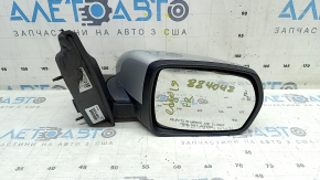 Right side mirror assembly for Ford Edge 19-24, 12-pin, turn signal, backlight, heated, BSM, silver