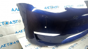 Tesla Model Y 20-25 bare front bumper for 6 parking sensors, blue PPSB, scratches, chips, broken mount