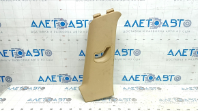 Front left rear pillar trim for the belt of a Porsche Cayenne 958 11-17, beige cloth, needs cleaning, worn, broken mount