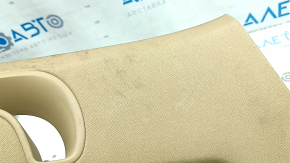 Front left rear pillar trim for the belt of a Porsche Cayenne 958 11-17, beige cloth, needs cleaning, worn, broken mount