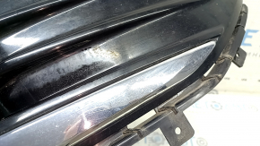 Right front bumper grille for Ford Edge 19-24 under fog lights, gloss black with chrome molding, sand, chips