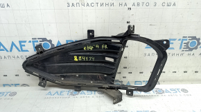 Right front bumper grille for Ford Edge 19-24 under fog lights, gloss black with chrome molding, sand, chips