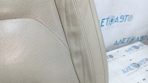 Driver's seat cushion upholstery for Ford Edge 15-24, gray leather, perforated, heated, ventilated, dry-cleanable, cracked