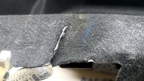 Tesla Model Y 20-25 black trunk liner, type 2. Crack, dented, missing fragment, fabric pierced.