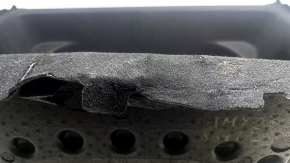 Tesla Model Y 20-25 black trunk liner, type 2. Crack, dented, missing fragment, fabric pierced.