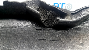 Tesla Model Y 20-25 black trunk liner, type 2. Crack, dented, missing fragment, fabric pierced.