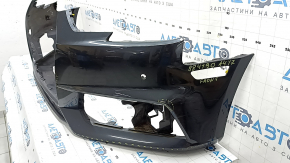 Bare front bumper for Audi A4 B9 17-19 S-Line without washers, for 4 parking sensors, without tow hook plug, graphite, broken fasteners, fake, cracks, scratches, sand